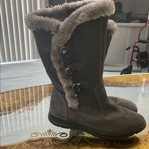 Faux Fur Lined boots.  Warm nonslip boots.  Great for winter cold weather/ suede